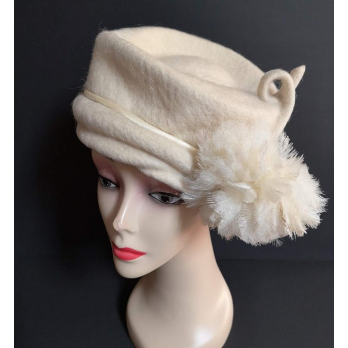Chapeau vintage en laine feutrée Polland